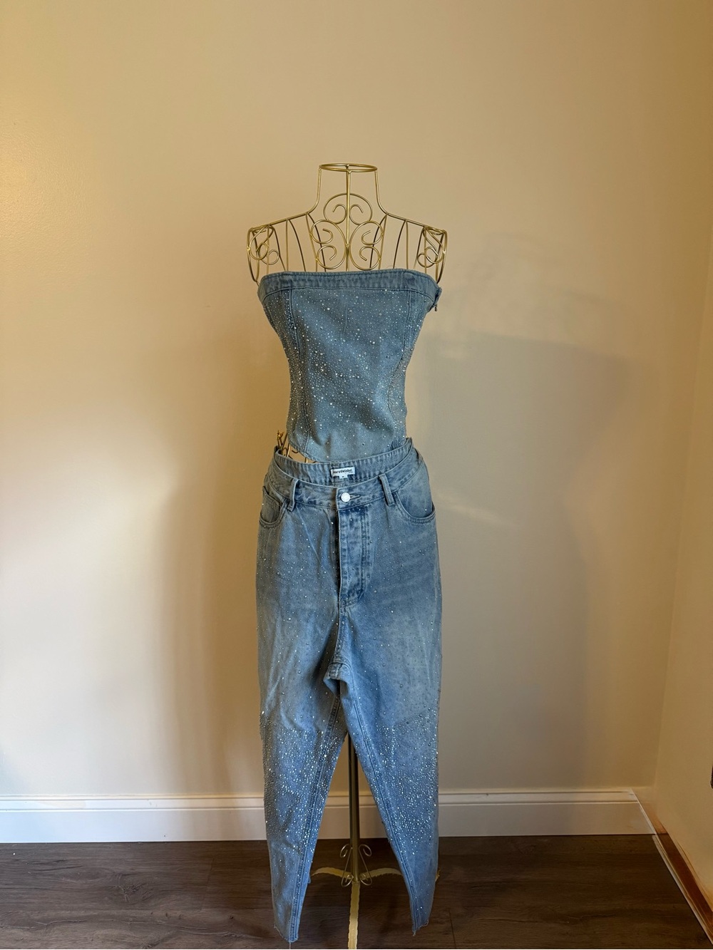 Marsthelabel rhinestone denim set